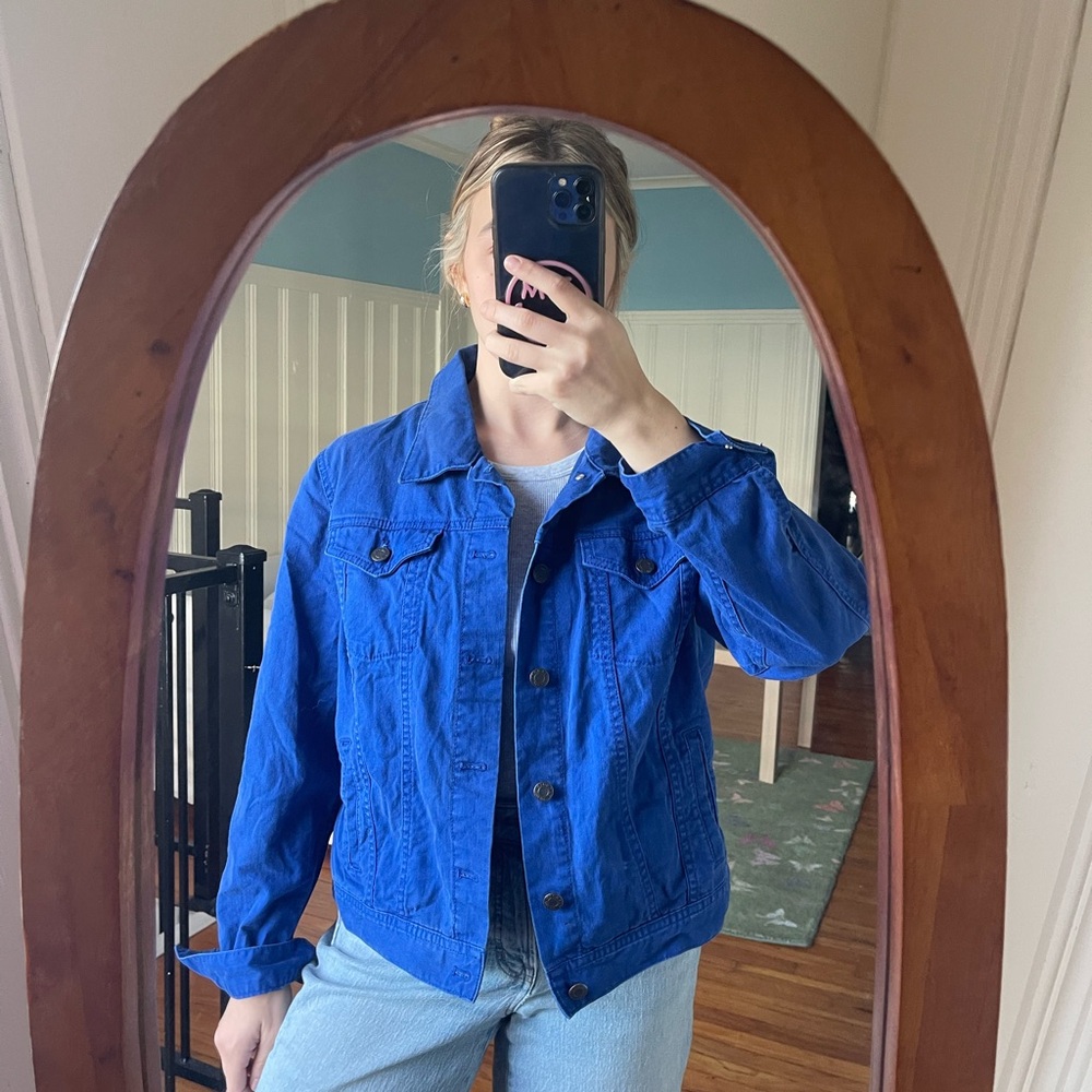 Talbots Vibrant Blue Jean Jacket